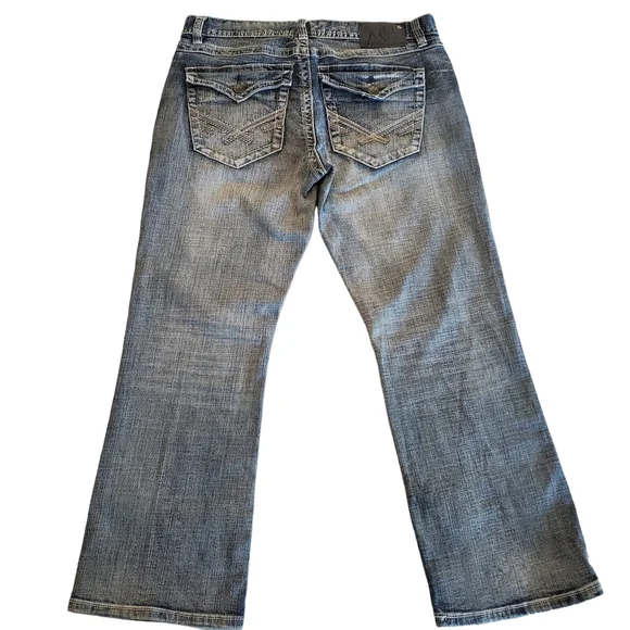 TK Axel Men's Weston Vintage Boot Jeans Flap Pockets Denim Distressed 34x29 - Picture 8 of 15